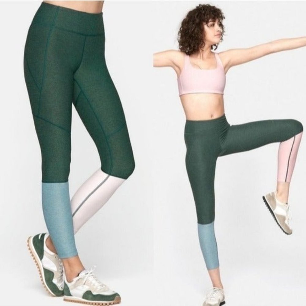 Outdoor Voices Dipped Warmup Leggings in Green Teal Size Medium
